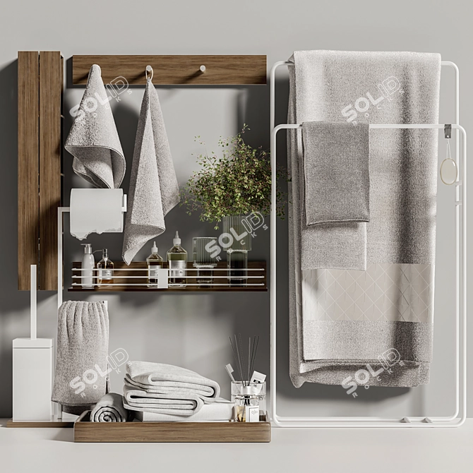 Modern 2015 Bathroom Accessories Kit 3D model image 2