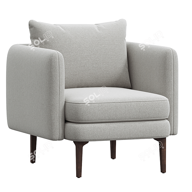 Modern Auburn Accent Chair Ensemble 3D model image 1