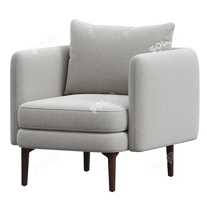 Modern Auburn Accent Chair Ensemble 3D model image 2