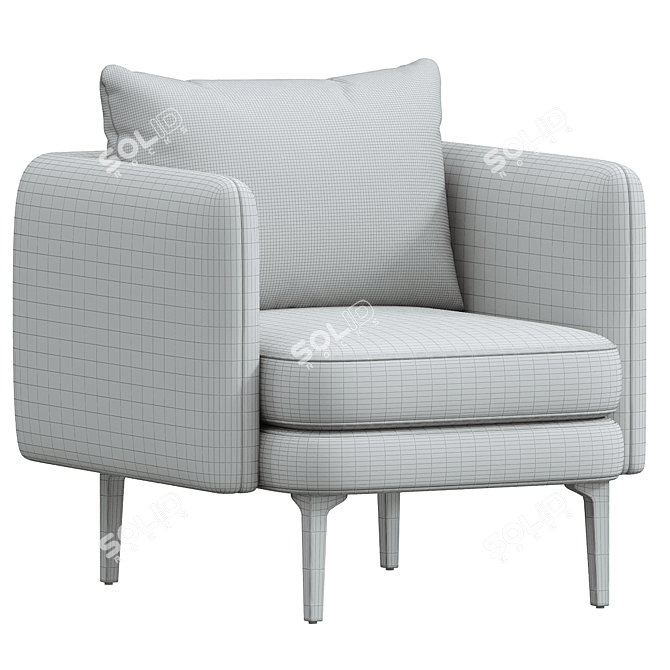 Modern Auburn Accent Chair Ensemble 3D model image 3