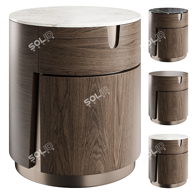 Radiane 54 Nightstand with Bronzoro Finish 3D model image 1