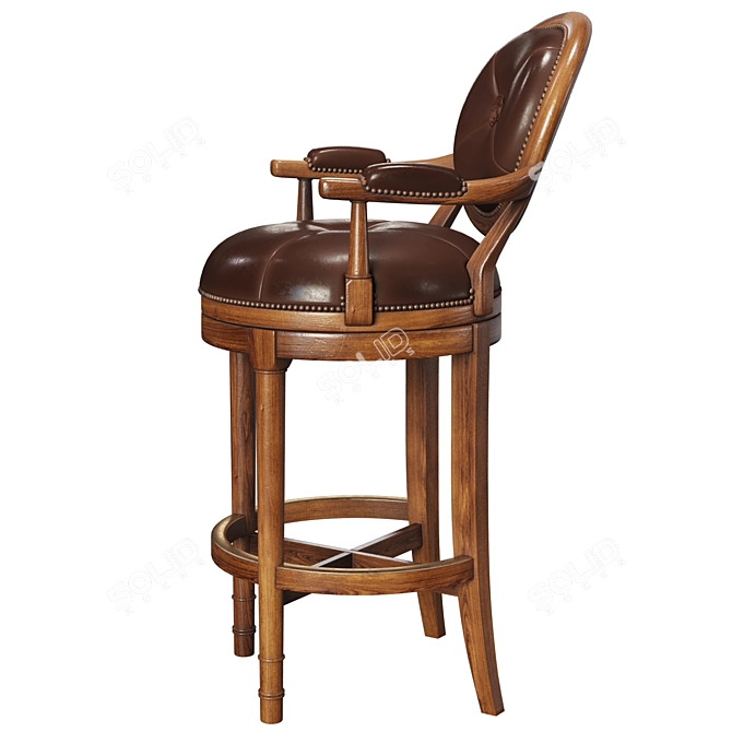 Elegant Swivel Bar Stool Classic 3D model image 2