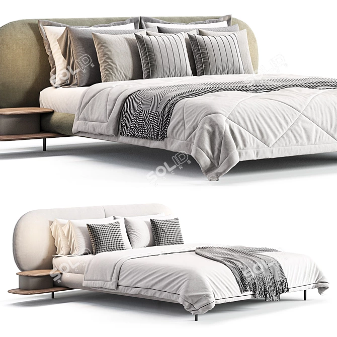  Alfdafre NeYo Upholstered Bed 3D model image 1