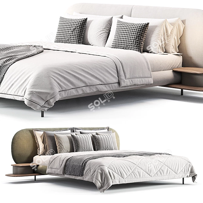  Alfdafre NeYo Upholstered Bed 3D model image 2