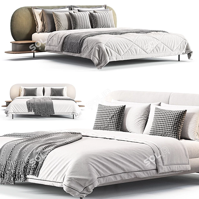  Alfdafre NeYo Upholstered Bed 3D model image 3