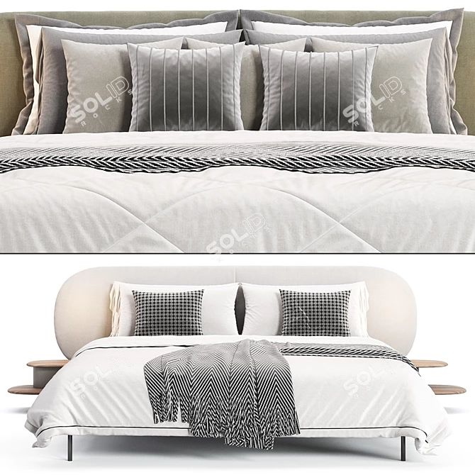  Alfdafre NeYo Upholstered Bed 3D model image 4