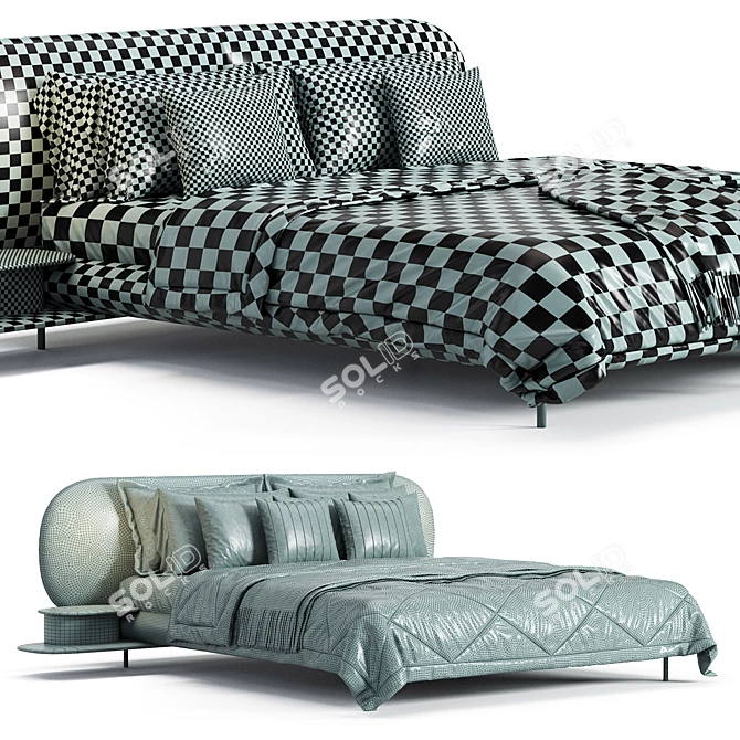  Alfdafre NeYo Upholstered Bed 3D model image 6