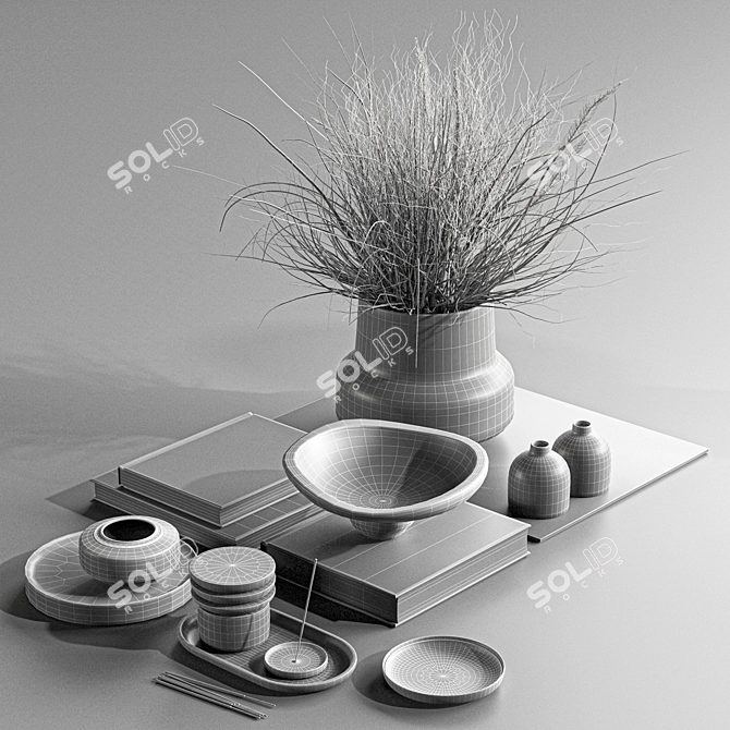 Elegant Home Decor Set 3D model image 6