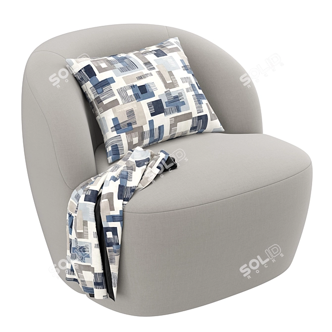 Sleek and Stylish Armchair 3D model image 1