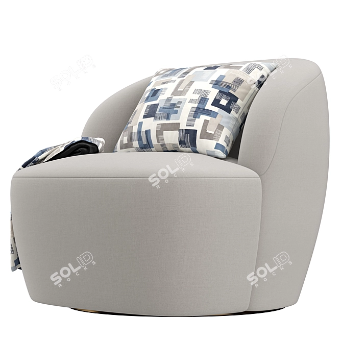 Sleek and Stylish Armchair 3D model image 3