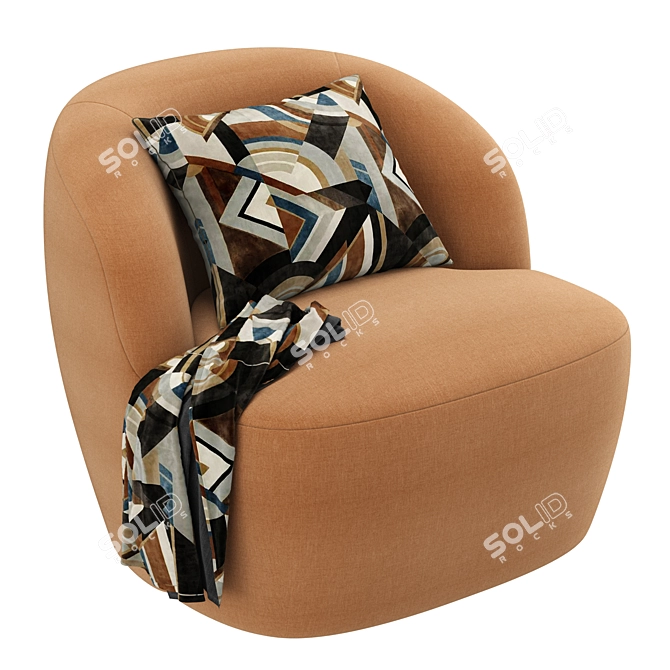 Sleek and Stylish Armchair 3D model image 5