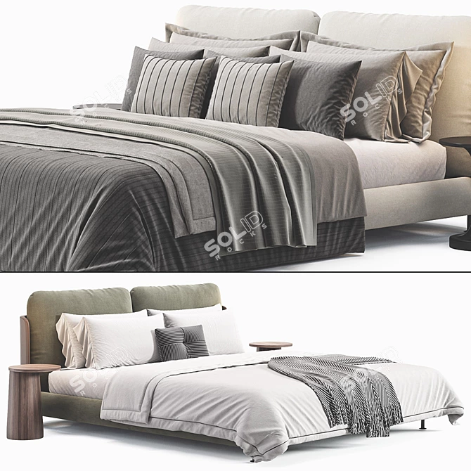 Comfortable Hug Bed by Alfdafre 3D model image 1