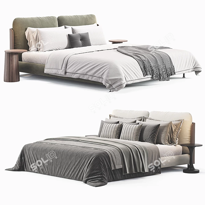 Comfortable Hug Bed by Alfdafre 3D model image 2