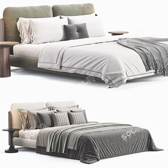 Comfortable Hug Bed by Alfdafre 3D model image 3