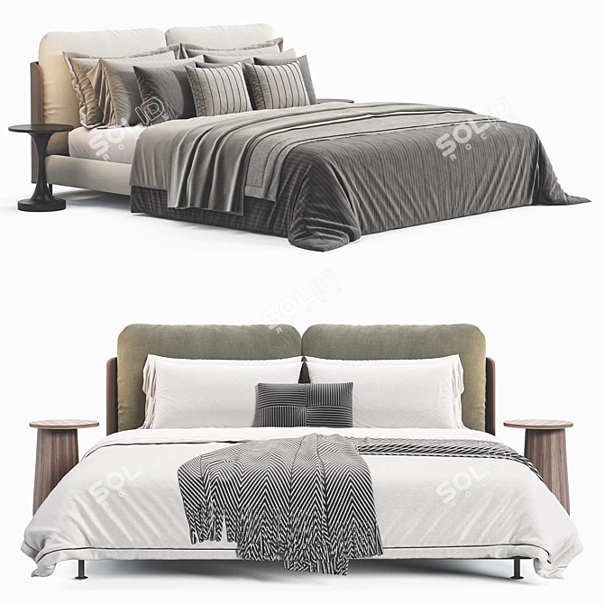 Comfortable Hug Bed by Alfdafre 3D model image 6