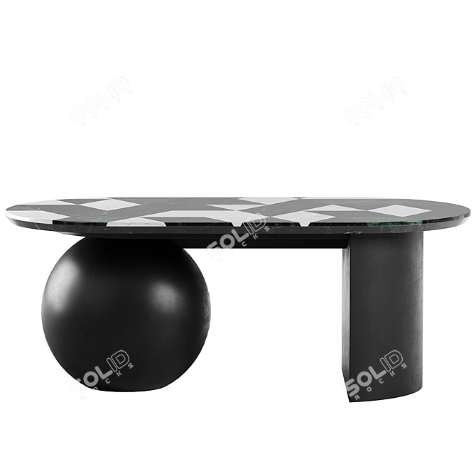 Wildwood Triangular Marble Coffee Table 3D model image 2