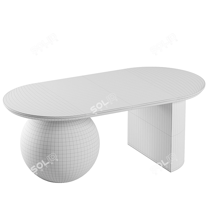 Wildwood Triangular Marble Coffee Table 3D model image 3