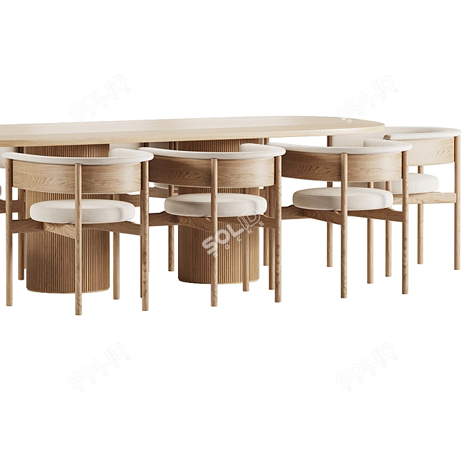 Modern Dining Set 73 Furniture 3D model image 2