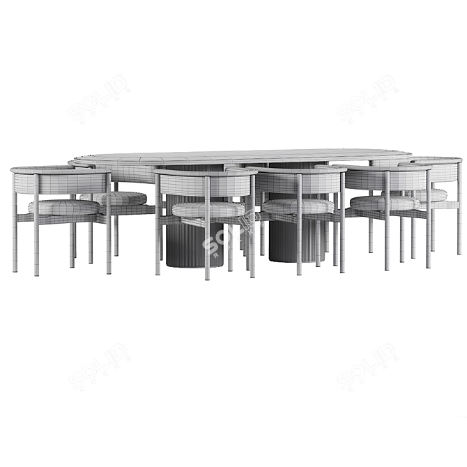 Modern Dining Set 73 Furniture 3D model image 3