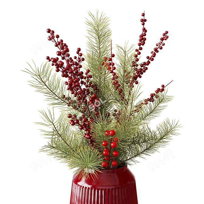 Christmas Bouquet in 3D 3D model image 3