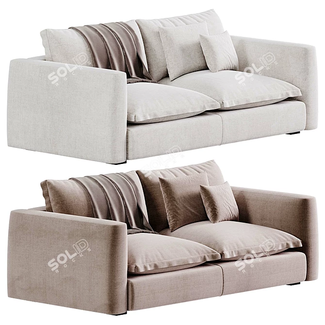 Baxter Brest Velvet Sofa Luxe 3D model image 1