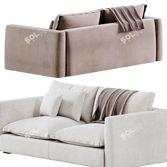 Baxter Brest Velvet Sofa Luxe 3D model image 3