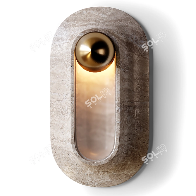 Pfaffikon Travertine Sconce Fixture 3D model image 1