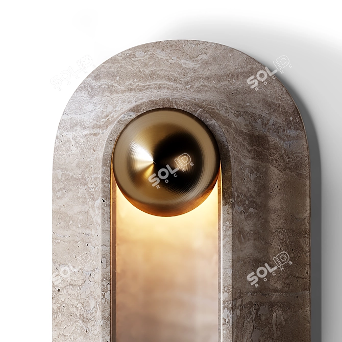 Pfaffikon Travertine Sconce Fixture 3D model image 2