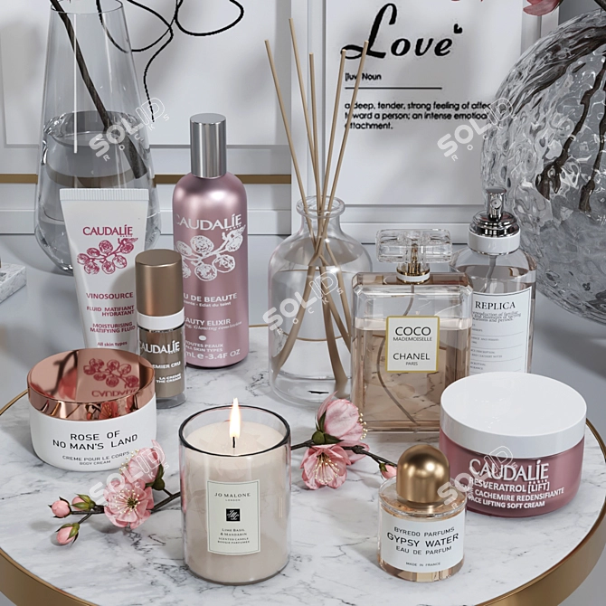  Elegant Decorative Table Set 3D model image 2