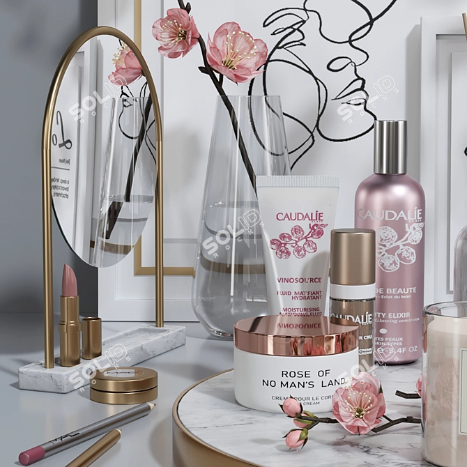  Elegant Decorative Table Set 3D model image 4