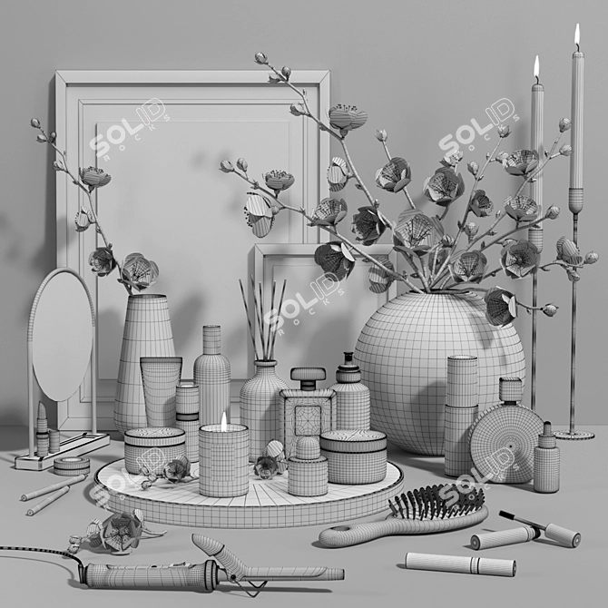  Elegant Decorative Table Set 3D model image 7
