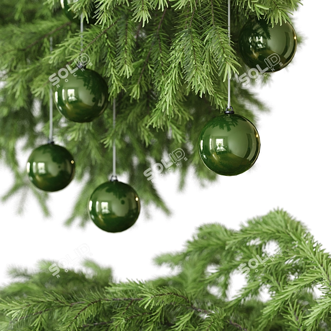 Festive Hanging Christmas Tree 3D model image 4