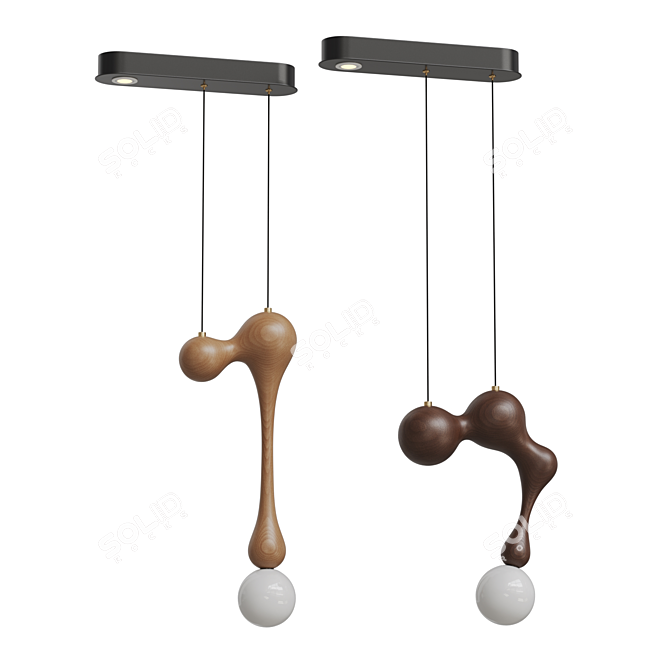 Wooden Design Lamp TORGER 3D model image 3