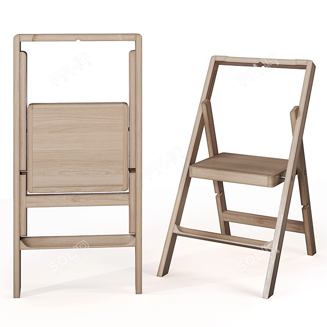 Oak Mini Stepladder by Designhouse 3D model image 1