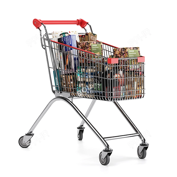 Supermarket Cart Model Renderings 3D model image 1