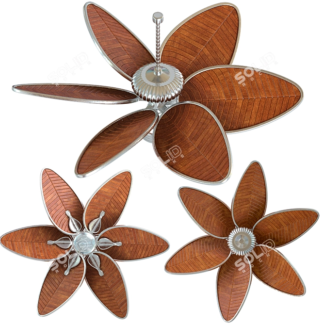 Tropical Breeze Palm Ceiling Fan 3D model image 1