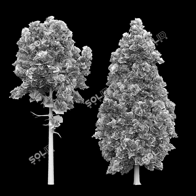 Title: Blossoming Bush Tree 032 3D model image 2