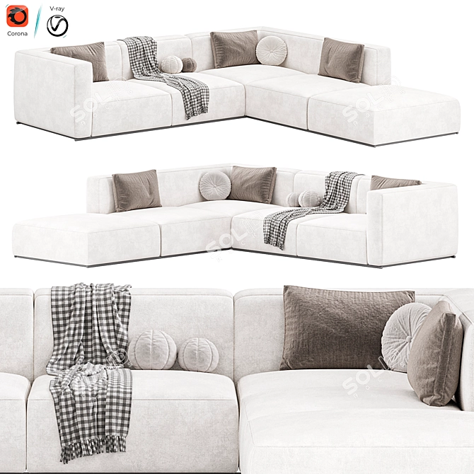 Luxury Shangai Sofa by Poliform 3D model image 3