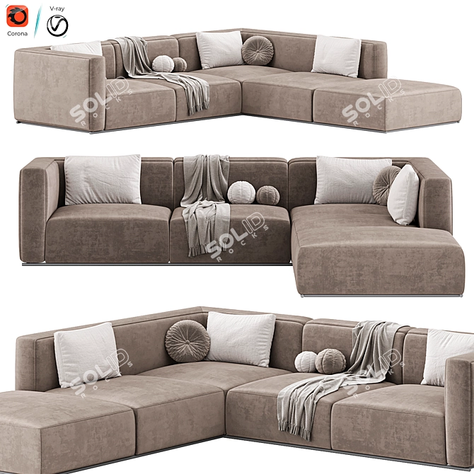 Luxury Shangai Sofa by Poliform 3D model image 4