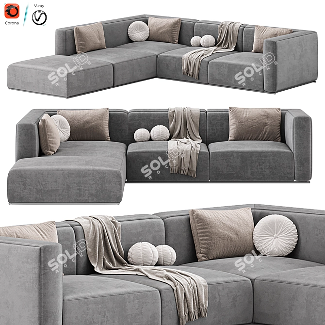 Luxury Shangai Sofa by Poliform 3D model image 5