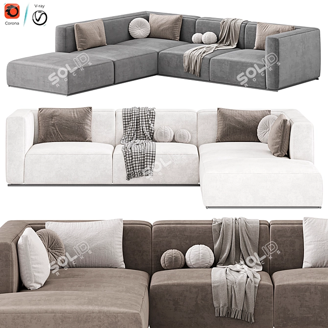 Luxury Shangai Sofa by Poliform 3D model image 6