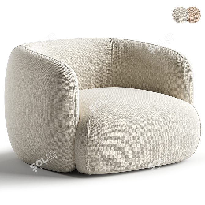 Modern Fabric Armchair by Marac 3D model image 3
