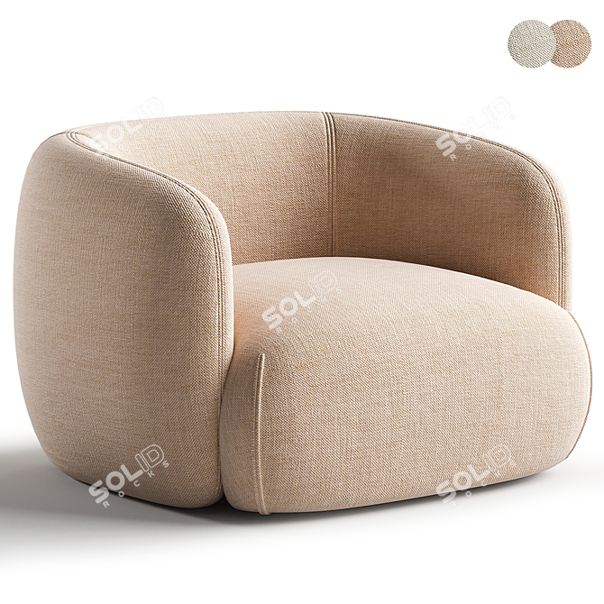 Modern Fabric Armchair by Marac 3D model image 1