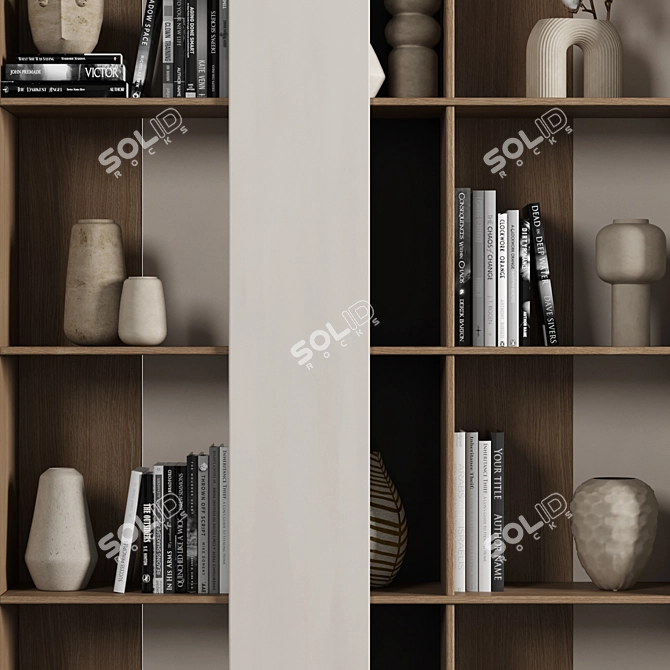 Modular Bookcase with High-Quality Textures 3D model image 3