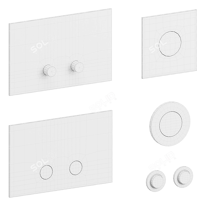 Modern Smoothing CEA WC Plates 3D model image 3