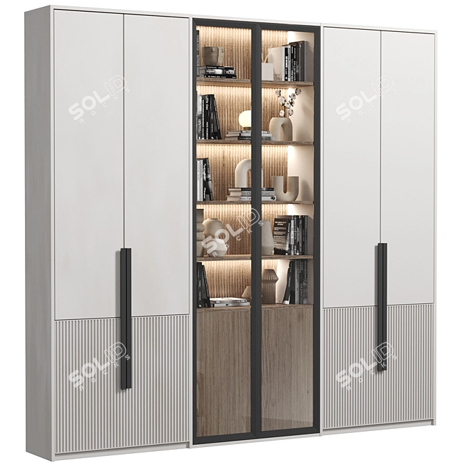 Modular Bookcase with Shelves 084 3D model image 2