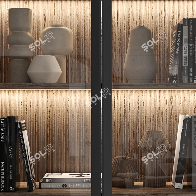 Modular Bookcase with Shelves 084 3D model image 3