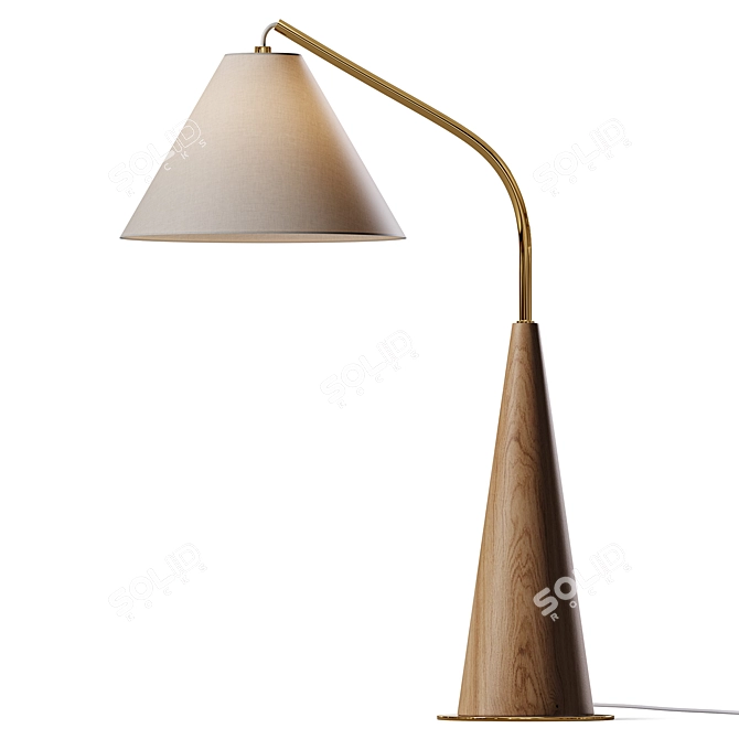 Gibson Metal Wood Table Lamp 3D model image 1