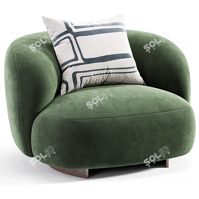  Modern Round Design Armchair 3D model image 3