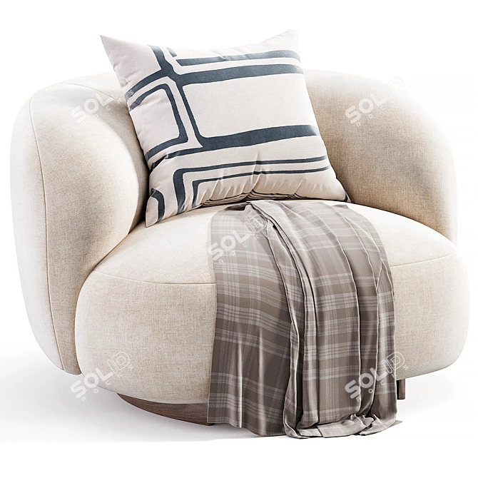  Modern Round Design Armchair 3D model image 5